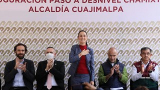 Inaugura Claudia Sheinbaum paso a Desnivel Chamixto en Cuajimalpa