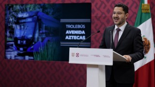 Avanza Rápidamente Obra de Trolebús Aztecas: Martí Batres Guadarrama, Jefe de Gobierno de la Ciudad de México